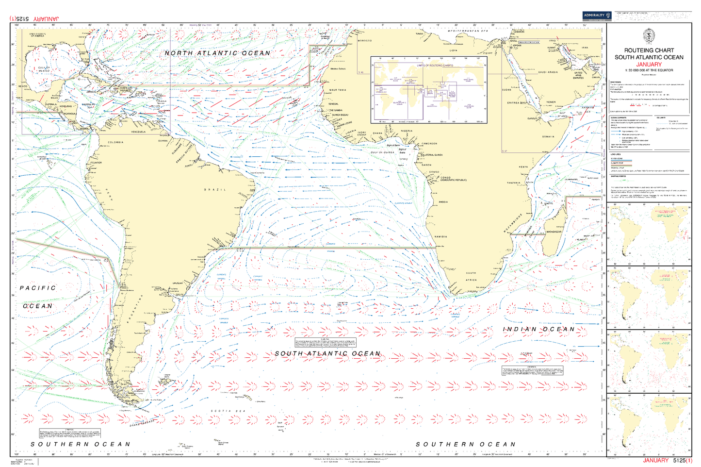 BA5125 09 Routeing Chart: South Atlantic Ocean- September (Feb 2021)