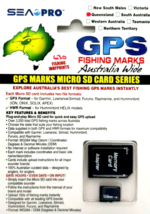 SEAPRO - GPS Fishing Marks- QLD (micro SD card)