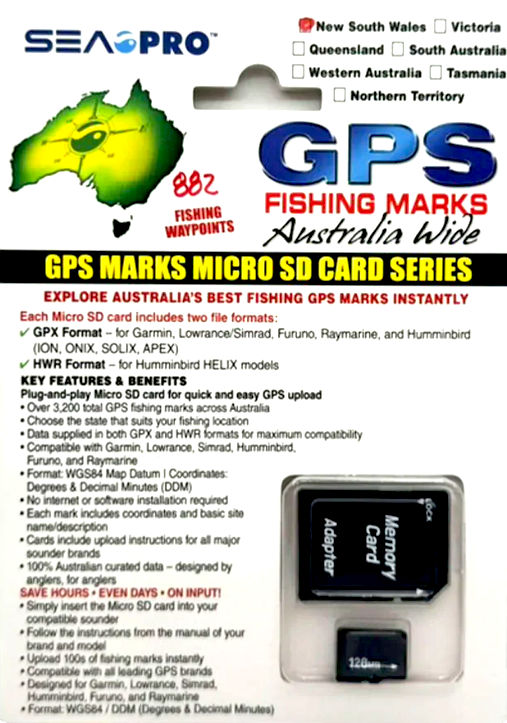 SEAPRO - GPS Fishing Marks- NSW (micro SD card)