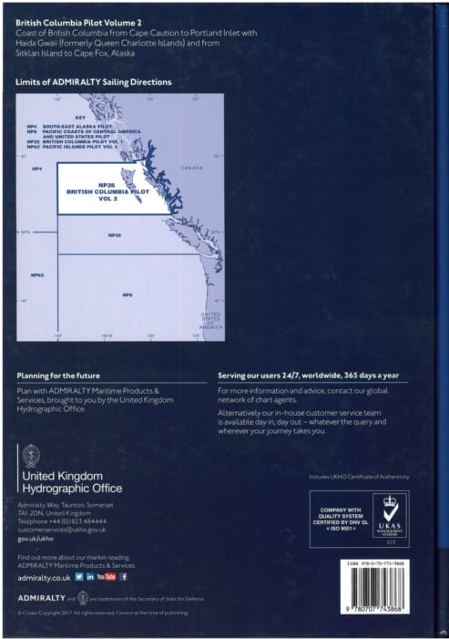 NP26 - British Columbia Pilot Vol 2. 11th ed. 2017