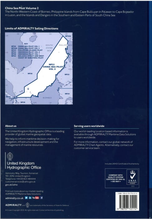 NP31 - China Sea Pilot Vol 2. 15th ed. 2021