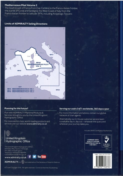 NP46 - Mediterranean Pilot Vol 2. 17th ed. 2021