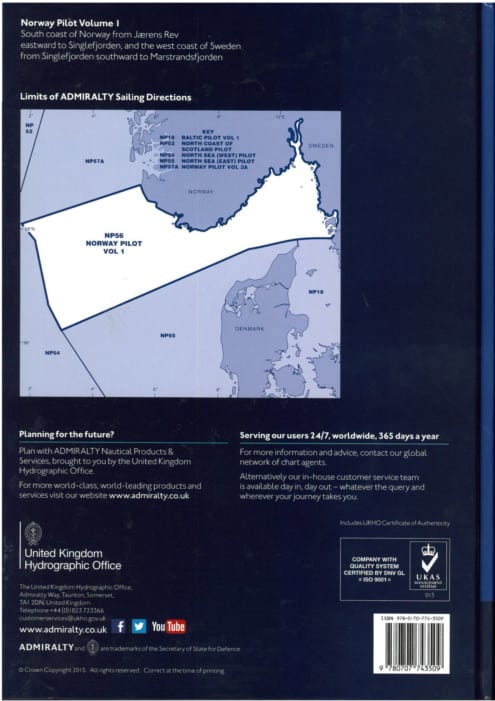 NP56 - Norway Pilot Vol 1. 15th ed. 2015