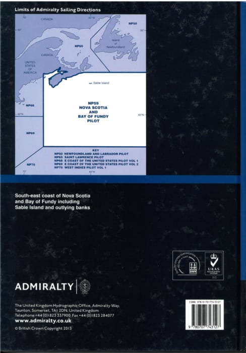 NP59 - Nova Scotia & Bay of Fundy Pilot. 16th ed. 2020