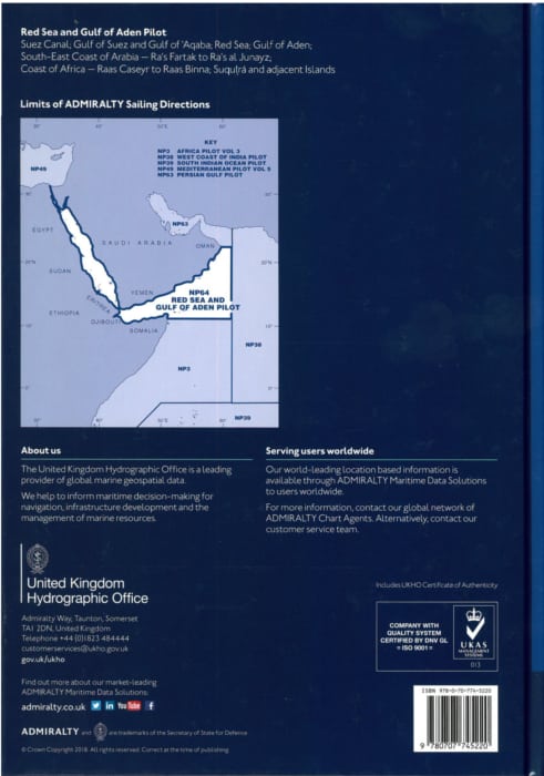 NP64 - Red Sea & Gulf of Aden Pilot. 20th ed. 2021