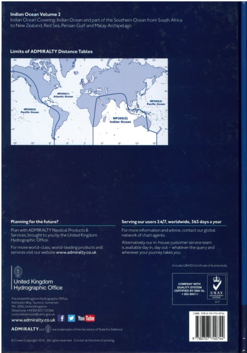 NP350(2) Admiralty Distance Tables: Indian Ocean. Volume 2, 3rd Edition 2008