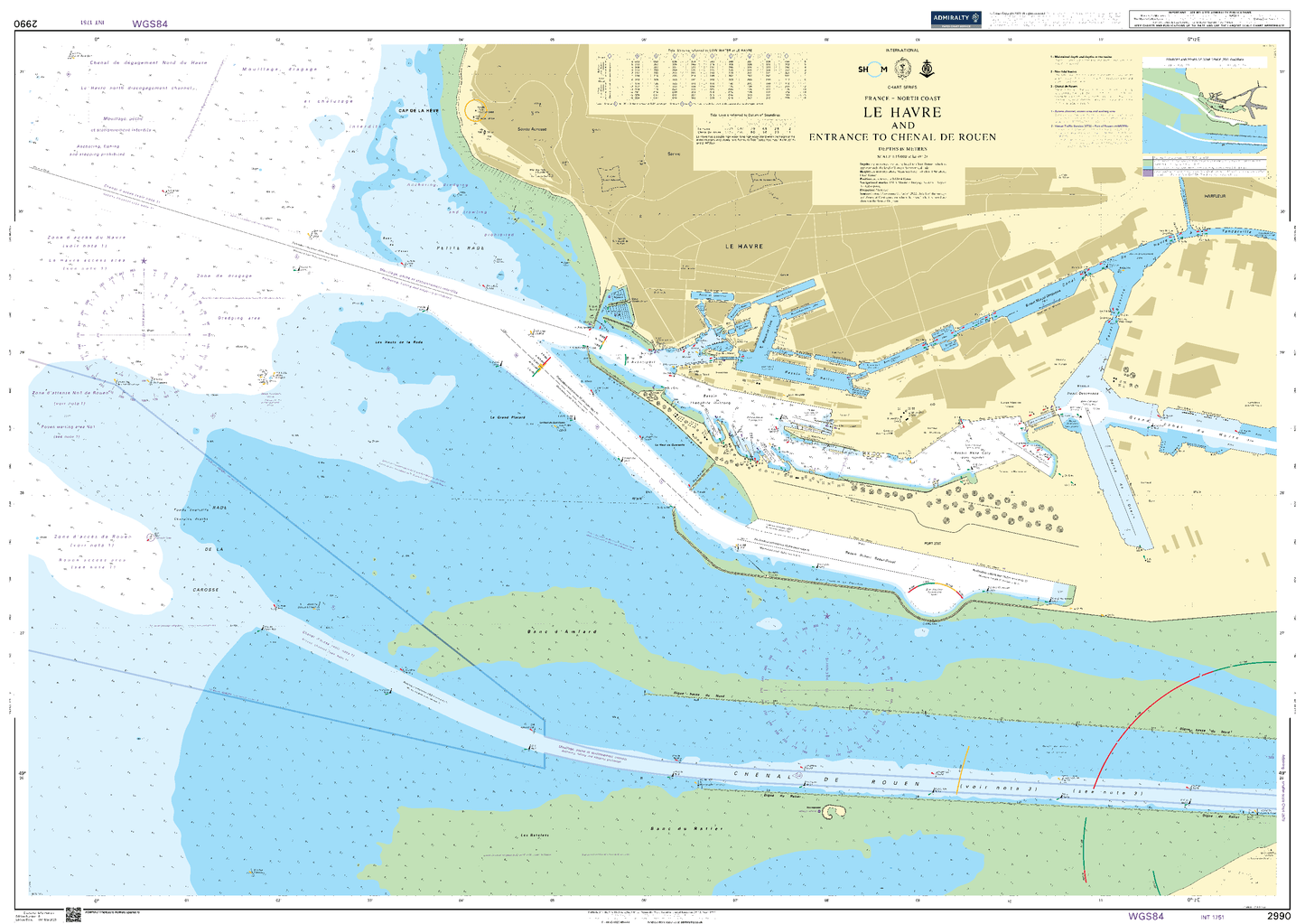 BA2990 - Le Havre and entrance to Chenal de Rouen