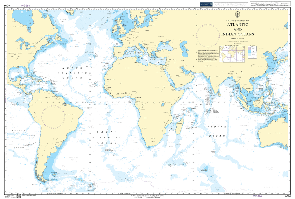 BA4001 - A planning chart for the Atlantic and Indian Oceans