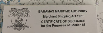 compare product Bahamas Maritime Authority: Certificate of Discharge