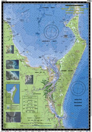 Queensland Marine Safety Chart- Fraser Island, Great Sandy Strait, Hervey Bay