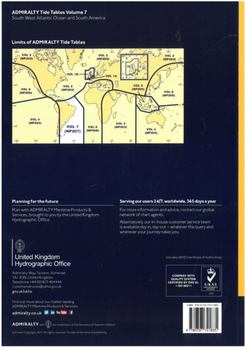 NP207 26  Admiralty Tide Tables: South West Atlantic