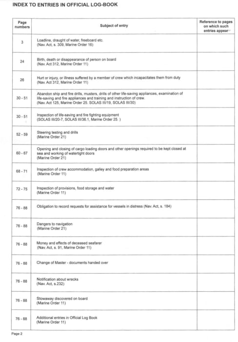 Official Log Book (AMSA 361)
