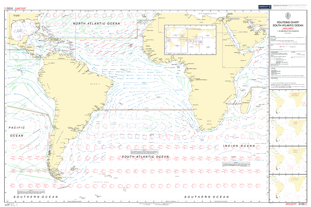 BA5125   Routeing Chart: South Atlantic Ocean- Fullset (Feb 2021)