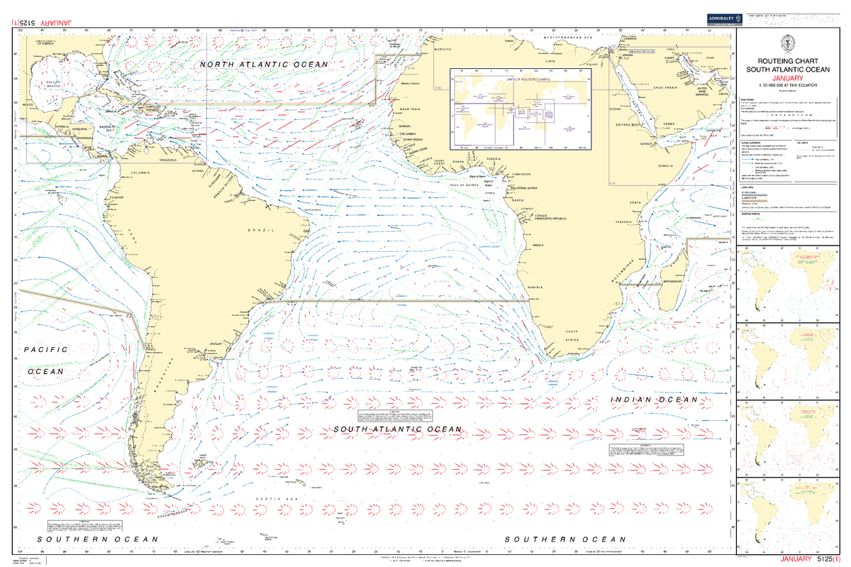 Routeing Chart Reading Buy a BA5125 09 Routeing Chart: South Atlantic Ocean- September (Feb ...