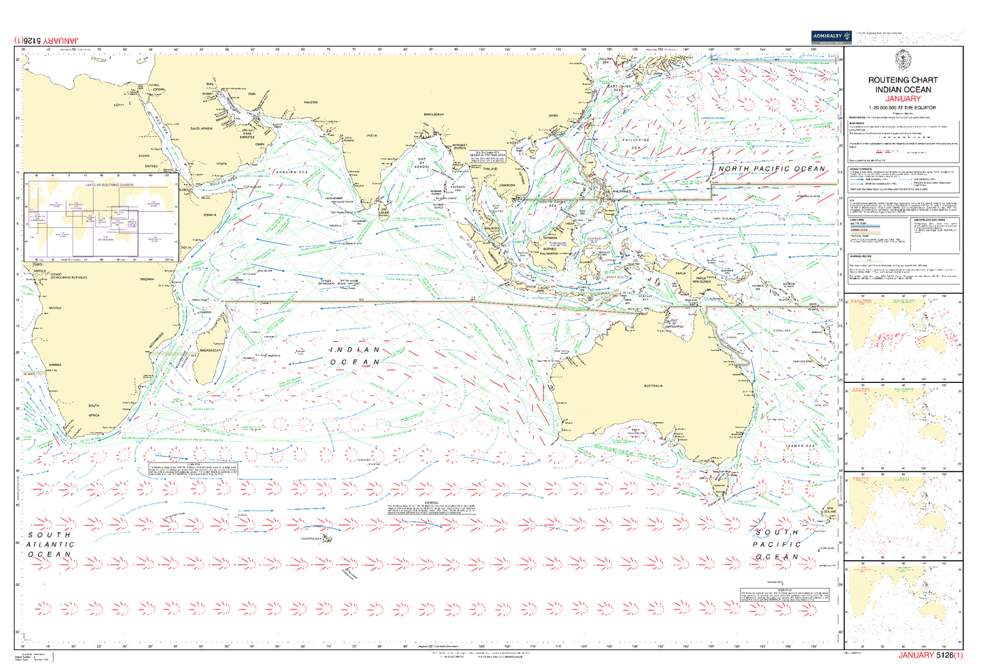 BA5126 08 Routeing Charts: Indian Ocean - August (Mar 2022)