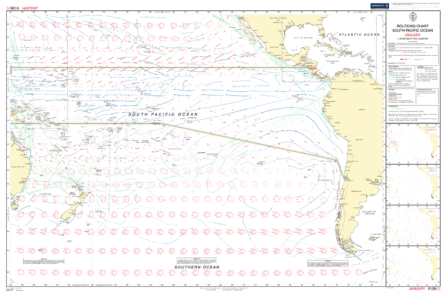 BA5128 04 Routeing Charts: South Pacific Ocean - April (Nov 2023)