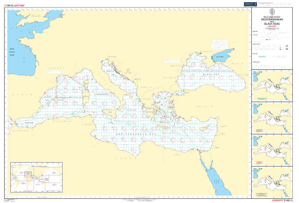 BA5146 Routeing Charts: Mediterranean and Black Sea - Full set (2015)