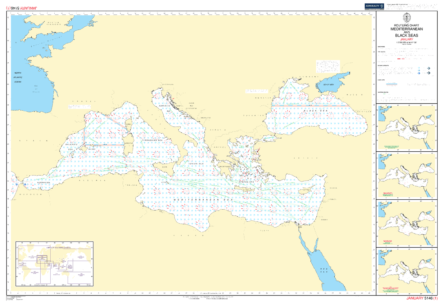 Buy a BA5146 12 Routeing Charts: Mediterranean and Black Sea - December ...