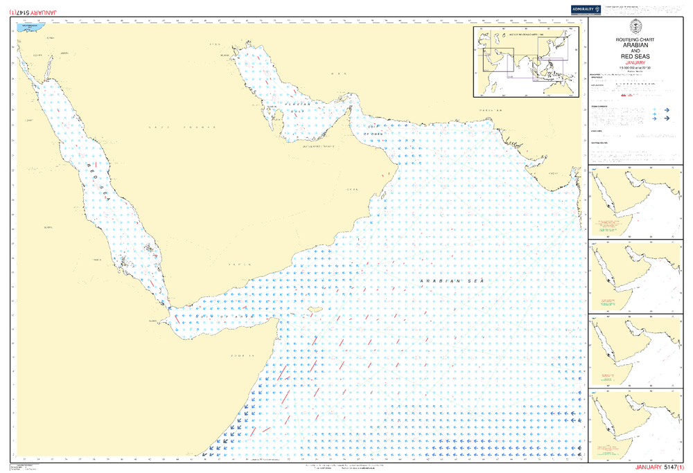 BA5147 Routeing Charts:  Arabian and Red Seas - Fullset (2016)