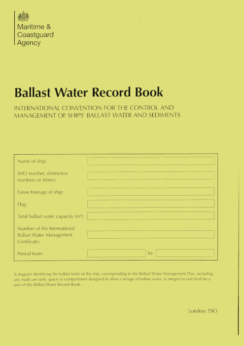 MCA Ballast Water Record Log Book (2025)