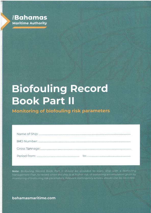 Bahamas - Biofouling Record Book Part 2