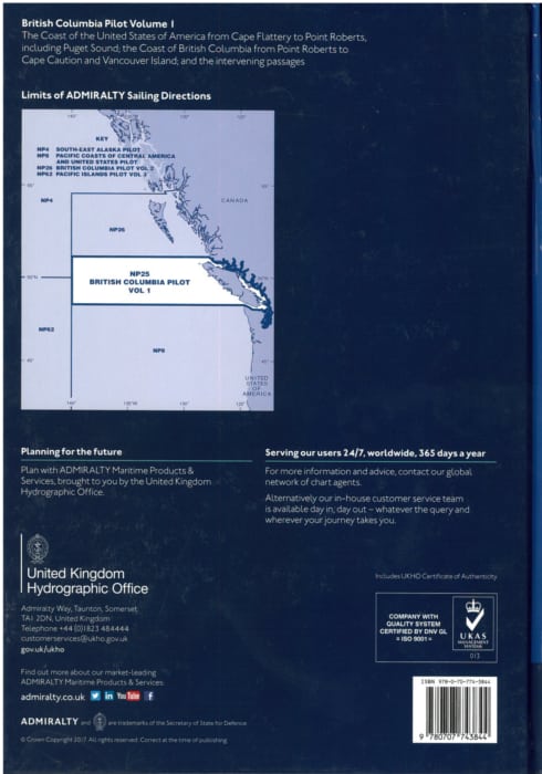 NP25 - British Columbia Pilot Vol 1.  17th ed.  2019
