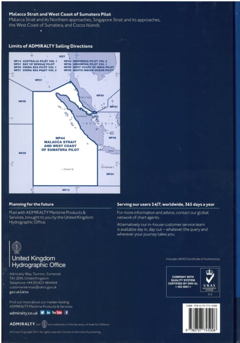 NP44 - Malacca Strait & West Coast of Sumatra Pilot.  15th, 2022