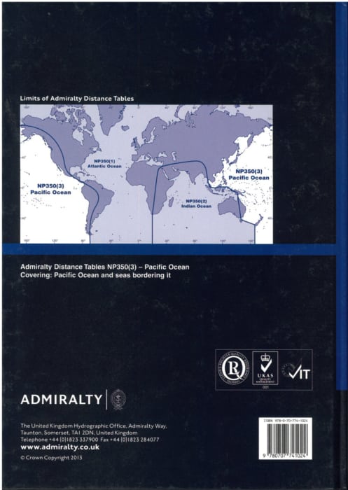 NP350(3) Admiralty Distance Tables. Pacific Ocean Volume 3 2nd Edition